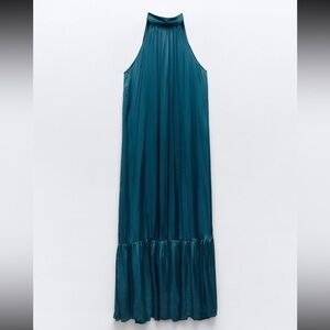 Zara Satin Effect Halter Dress